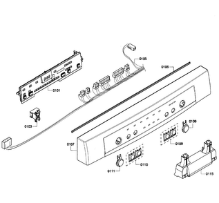 Control Panel Diagram and Parts List for SHE4AM15UC 03 Bosch Dishwasher