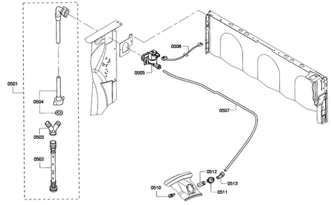Moist Assy Diagram and Parts List for WTVC533SUS 09 Bosch Dryer