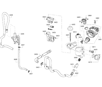 Pump Assy Diagram and Parts List for SHE6AF02UC 05 Bosch Dishwasher