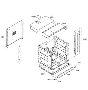 Cabinet Diagram and Parts List for HBN3450UC 03 Bosch Wall Oven