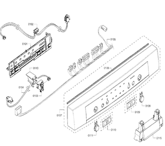 Control Panel Diagram and Parts List for SHE3AR56UC 21 Bosch Dishwasher