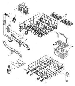 Racks Diagram and Parts List for SHU3302UC 12 Bosch Dishwasher