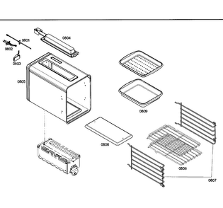 Small Oven Diagram and Parts List for PG484GGEBS 08 Thermador Range