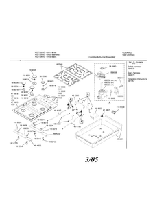 Gas Cooktop Diagram and Parts List for NGT735UC 01 Bosch Cooktop