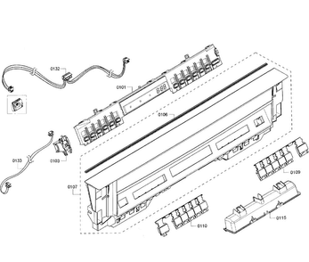Control Panel Diagram and Parts List for SHE65T52UC 01 Bosch Dishwasher