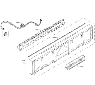 Control Panel Diagram and Parts List for SHV68T53UC 01 Bosch Dishwasher