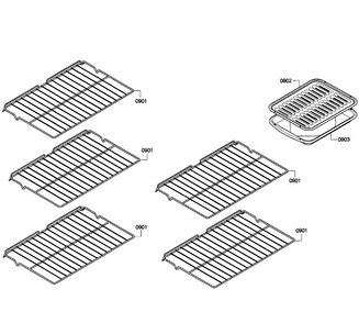 Shelfs Diagram and Parts List for HBL3560UC 05 Bosch Wall Oven