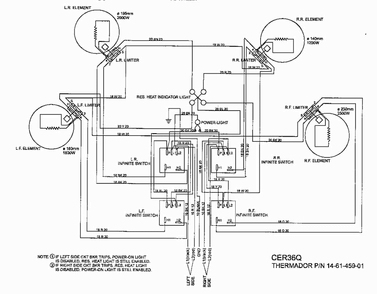 Wiring Diagram Diagram and Parts List for CEH365Q  Thermador Cooktop