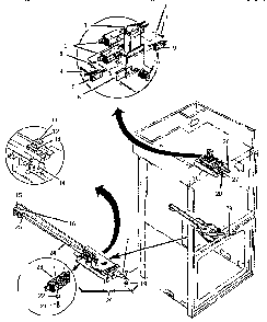 Latch Assemblies Diagram and Parts List for CMT231-01  Thermador Microwave