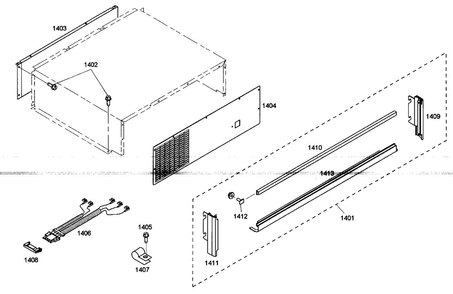 Top Grille Diagram and Parts List for KBUDT4875E 01 Thermador Refrigerator