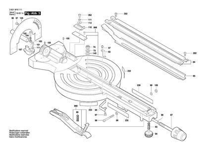 Diagram 3 Diagram and Parts List for CM8S 3 601 M19 111 Bosch Miter Saw