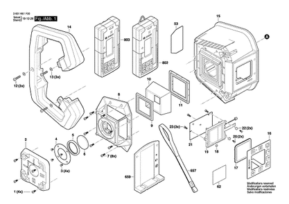 Bosch 3601k61f10 Diagram and Parts List for 3601K61F10  Bosch Laser Level