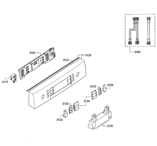Control Panel Diagram and Parts List for SPE53U56UC 26 Bosch Dishwasher