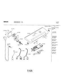 Fascia Panel Diagram and Parts List for WTMC3300US 01 Bosch Dryer