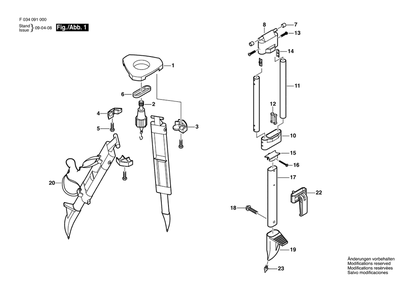 Part Location Diagram of 2610A09585 Bosch Tool VL HINGE CLAMP EXT - BLACK