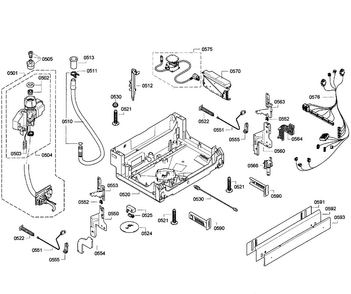 Base Assy Diagram and Parts List for SHV68E13UC 29 Bosch Dishwasher