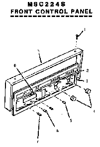 Front Control Panel Diagram and Parts List for MSC224S  Thermador Range