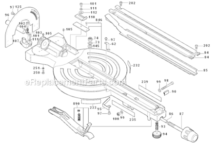 Page C Diagram and Parts List for CM8S  Bosch Miter Saw