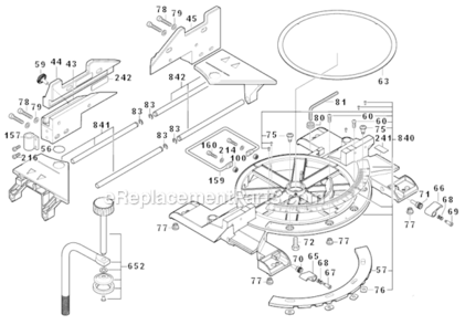 Page D Diagram and Parts List for CM8S  Bosch Miter Saw