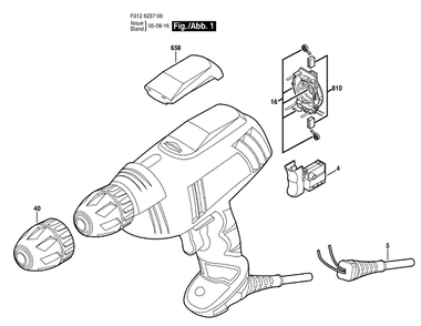 Bosch 6237 (F012623700) Diagram and Parts List for 6237 F012623700 Bosch Cordless Drill