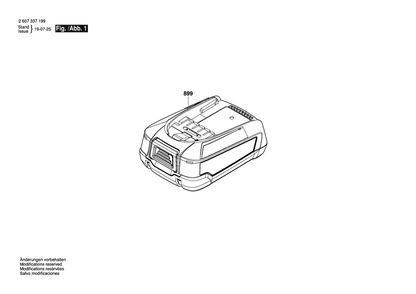 Part Location Diagram of 2607337211 Bosch Battery Pack