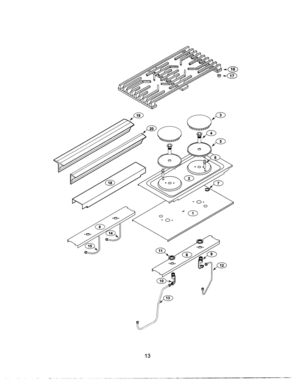12 - BURNERS & GRATES Diagram and Parts List for PRG304US  Bosch Range