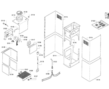 Chimney Assy Diagram and Parts List for HPIN42HS 01 Thermador Range Hood