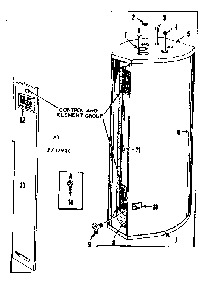 Non-functional Replacement Parts Diagram and Parts List for 15332930  Kenmore Water Heater