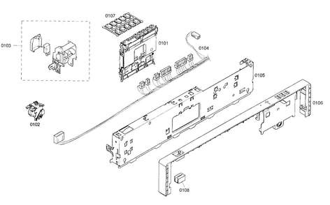 Control Parts Diagram and Parts List for SHX33M05UC 46 Bosch Dishwasher