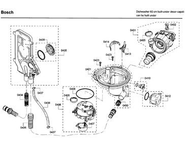 Pump Diagram and Parts List for SHE68T52UC 09 Bosch Dishwasher