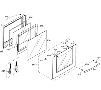 Door Assy Diagram and Parts List for HBN3550UC 02 Bosch Wall Oven