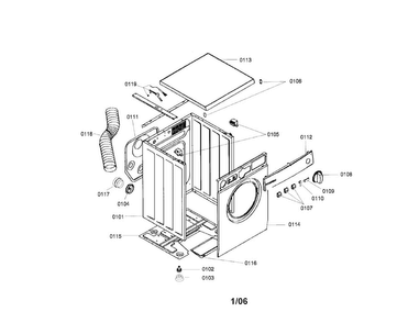 Case And Housing Assemblies Diagram and Parts List for WTA4400US 01 Bosch Dryer