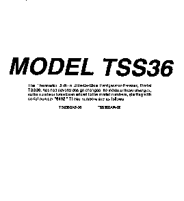 Front Cover Diagram and Parts List for TSS36DAW-06  Thermador Refrigerator