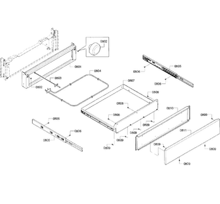Drawer Diagram and Parts List for HGI8054UC 02 Bosch Range
