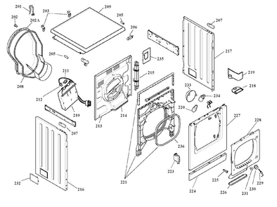 Cabinet Assy Diagram and Parts List for WTA3510UC 13 Bosch Dryer
