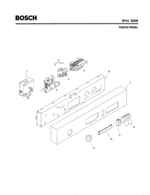 01 - FASCIA PANEL Diagram and Parts List for SHU3006  Bosch Dishwasher