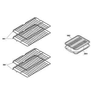 Shelfs Diagram and Parts List for HBL3550UC 02 Bosch Wall Oven