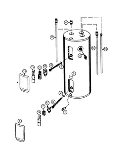 Main Assy Diagram and Parts List for 153586510  Kenmore Water Heater