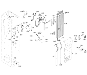Cabinet 3 Diagram and Parts List for KBUDT4255E 04 Thermador Refrigerator