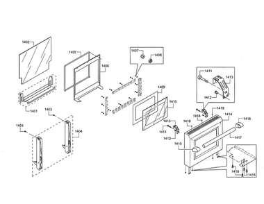Door 1 Diagram and Parts List for PRD48JDSGU 11 Thermador Range