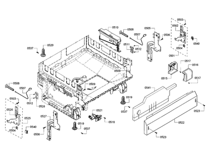 Base Assy Diagram and Parts List for SHX3AR55UC 17 Bosch Dishwasher