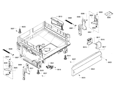 Base Section Diagram and Parts List for SHX6AP05UC 04 Bosch Dishwasher