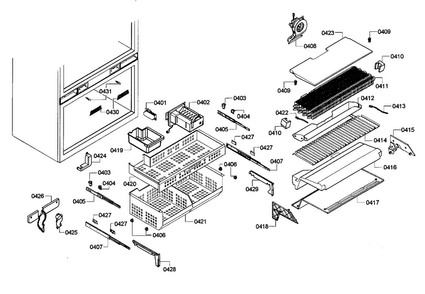 Freezer Assy Diagram and Parts List for T36IT71NNP 35 Thermador Refrigerator