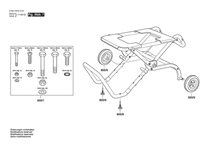Section 7 Diagram and Parts List for GTS1041A-09 3601M13510 Bosch Table Saw
