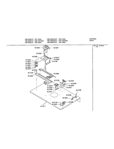 Internal Top Panel Diagram and Parts List for HBL442AUC 01 Bosch Wall Oven