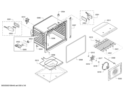 Diagram 3 Diagram and Parts List for HBLP451RUC-02  Bosch Wall Oven