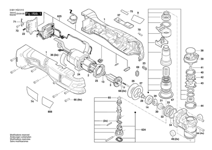 Diagram Diagram and Parts List for GOP18V-34 3 601 HG2 010 Bosch Multi-Tool