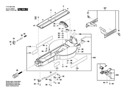 Bosch Spt88 (F0128810aa) 2 Diagram and Parts List for SPT88 F0128810AA Bosch Miter Saw
