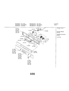 Fascia Panel Diagram and Parts List for HBL435AUC 01 Bosch Wall Oven