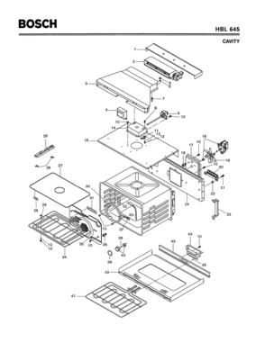 02 - CAVITY Diagram and Parts List for HBL645  Bosch Range